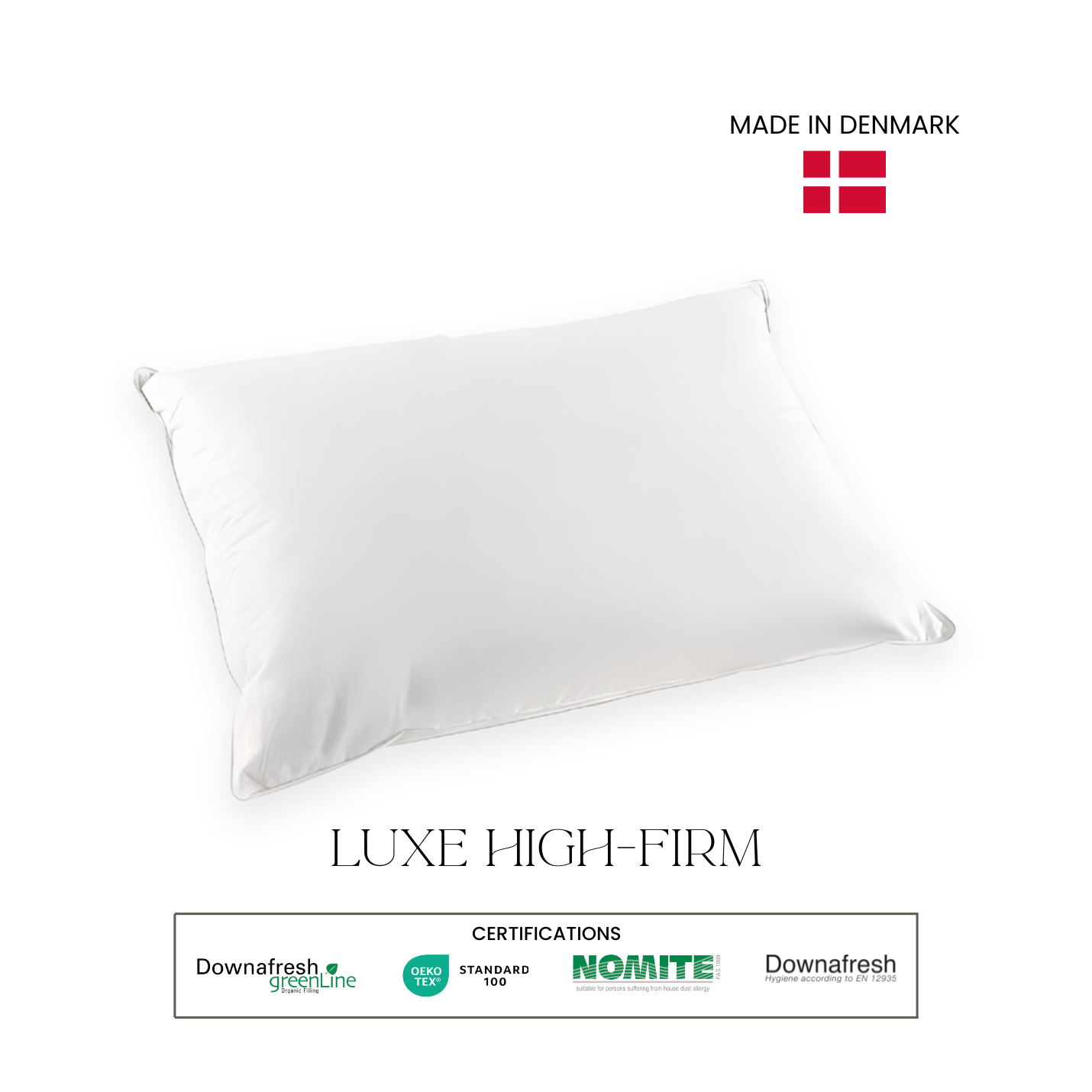 Luxe High-Firm Duck Down Pillow 50 x 70 cm