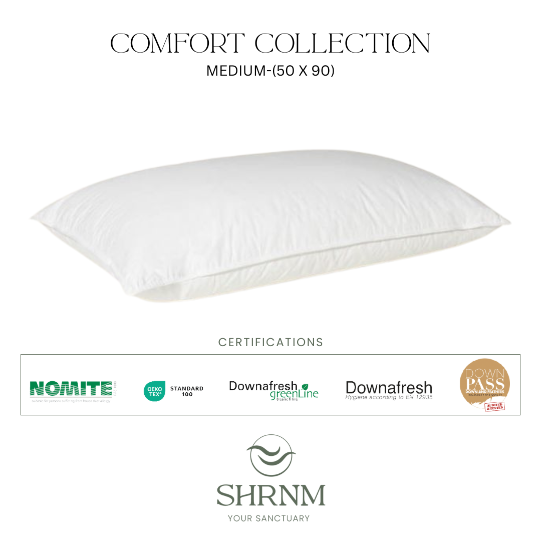 Comfort Medium-Firm Duck Feather Pillow 50 x 90 cm