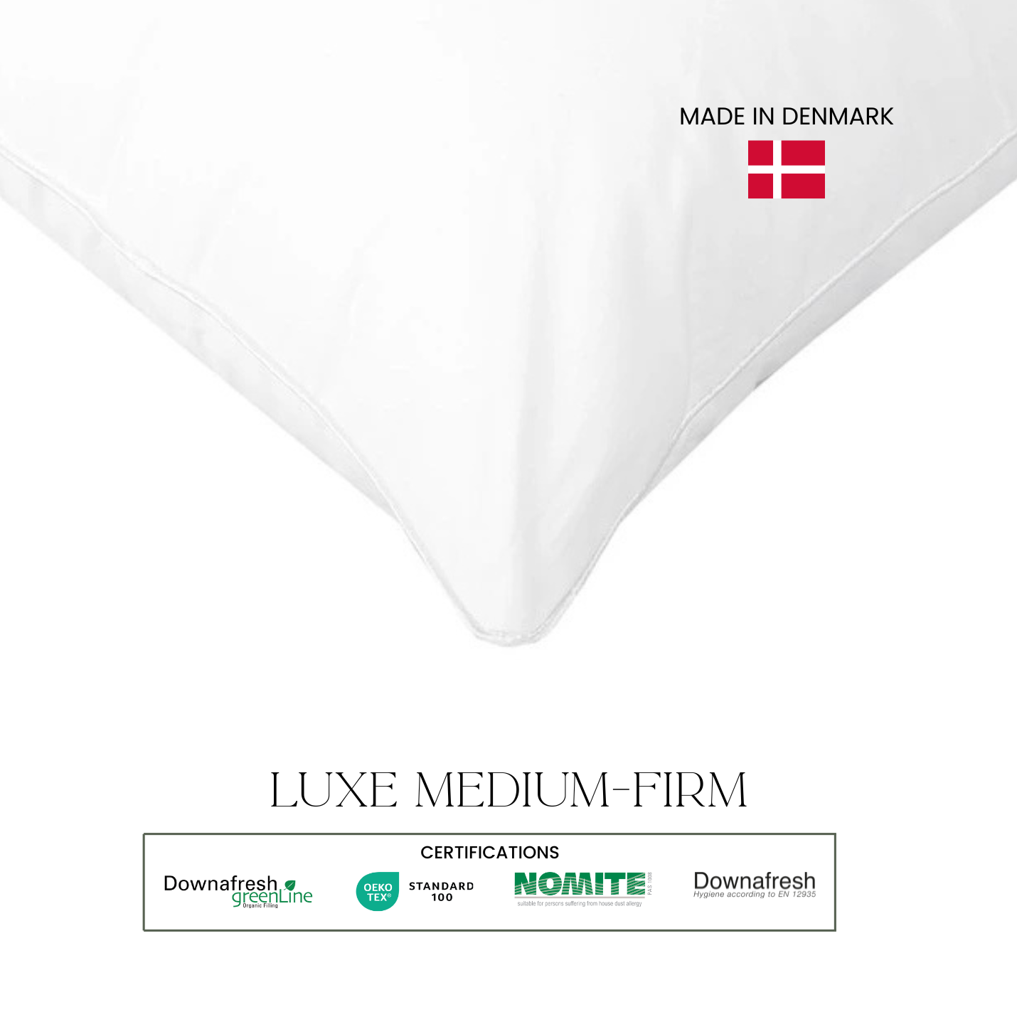 Luxe Medium-Firm Duck Down Pillow 60 x 80 cm