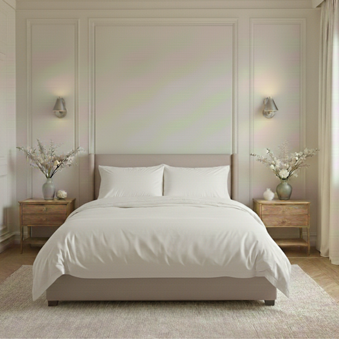 400 TC Cotton Sateen Flat Sheet + 2 Pillow Covers Pure White