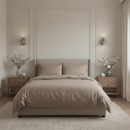 400 TC Cotton Sateen Flat Sheet + 2 Pillow Covers Smoke